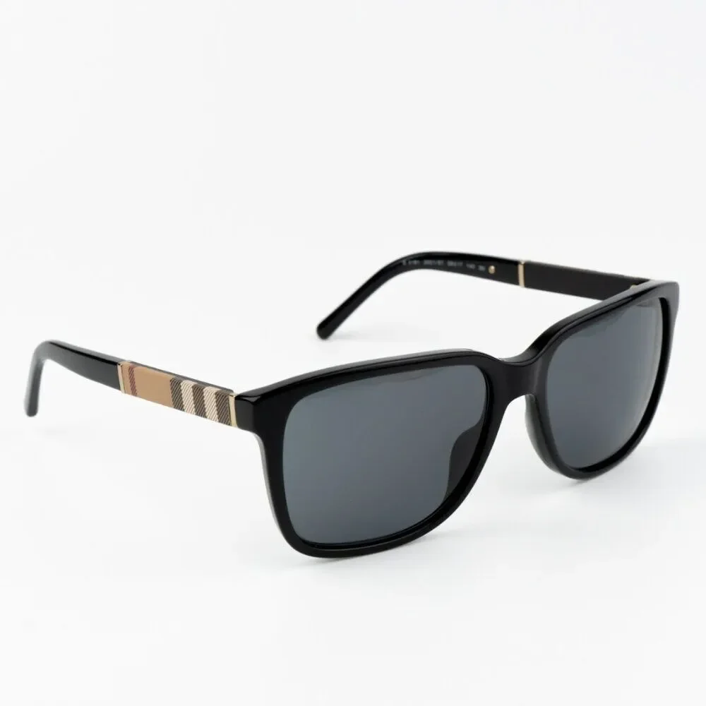 NEW Burberry BE4181 300187 Black Grey Square Unisex Sunglasses BE4183
